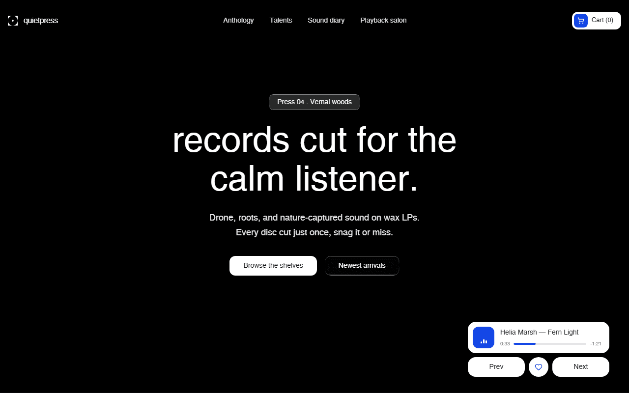QuietPress Minimalist Typography & Longform Journal